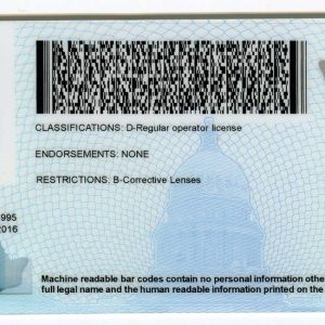 Idaho driver's license and ID card back