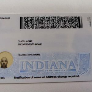 Indiana driver's license and ID card back
